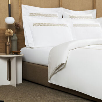 Basket Weave Embroidered Duvet Cover