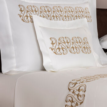 Ornate Medallion Embroidered Boudoir Sham