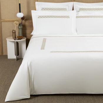 Basket Weave Embroidered Duvet Cover